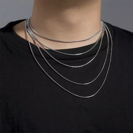 My Shape Rodada Cobra Cadeia Colar para Mulheres Homens Aço Inoxidável Link Cadeia 0.9mm 1.2mm 2mm Cadeia Gargantilha Moda Jóias Presentes