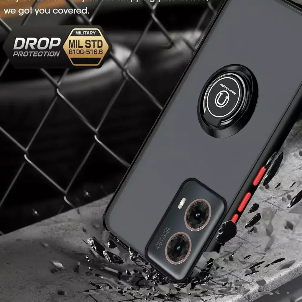 Armadura fosca caso para motorola moto g35 g55 g54 g84 g14 g72 g85 g75 g15 g05 g34 g24 s50 e13 g13 anel titular à prova de choque coque