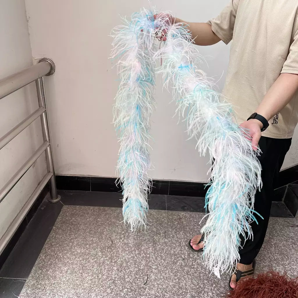 Boa de penas de avestruz arco-íris, 6/10/20 camadas, acessórios de festa fofos para mulheres, halloween, carnaval, cosplay, decoração de casamento, fantasia diy