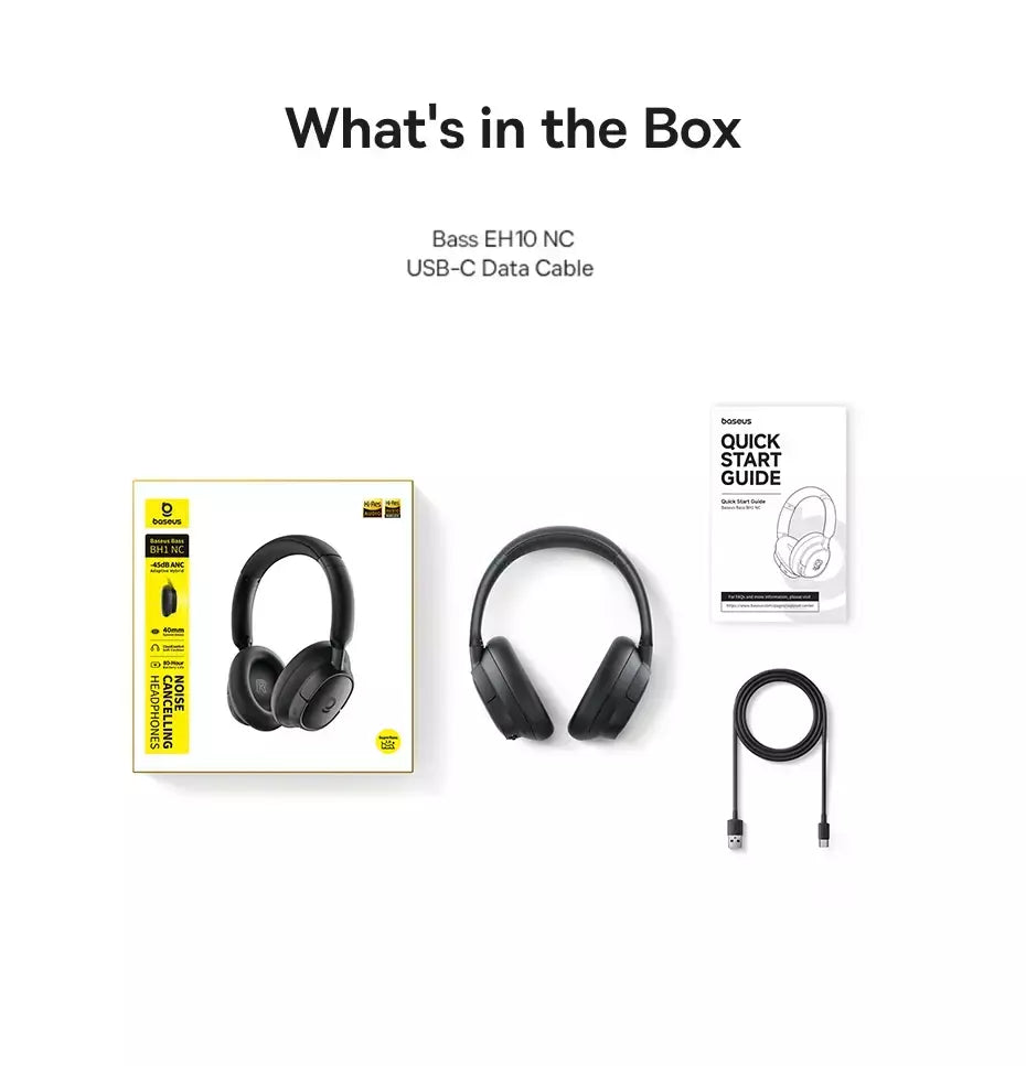Baseus bowie h1s fones de ouvido sem fio bluetooth 5.4 cancelamento de ruído 46db sobre a orelha fone de ouvido de áudio espacial de alta resolução 120h tempo
