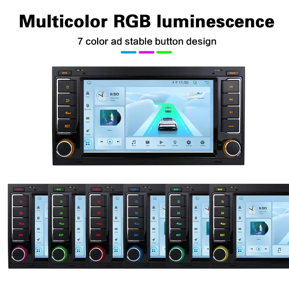 Leitor multimídia carro com Bluetooth, Android 13, 2 Din, Carplay para Touareg T5 Transporter, Volkswagen VW 2002-2010, Auto Bluetooth