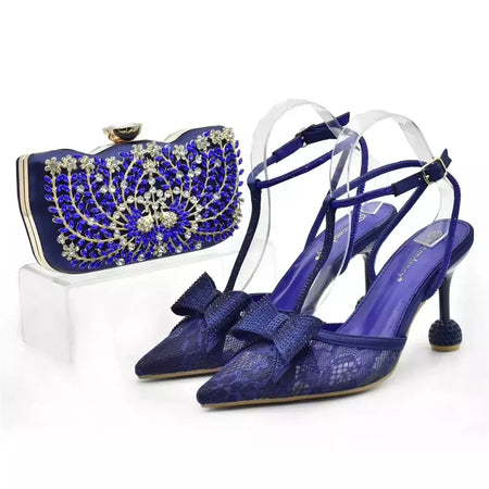 Sapato italiano e saco conjunto para mulheres, sapatos nigerianos, bolsa de correspondência para festa de casamento real, sapatos de luxo, moda mais recente