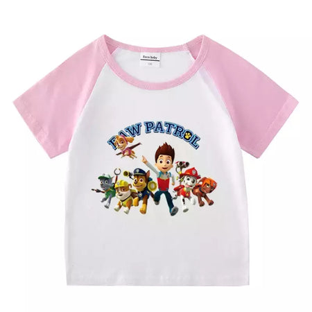 Boys Paw Patrol T-shirt manga curta Top e Shorts Set, bebê meninos roupas, roupas dos desenhos animados, terno verão, novo conjunto infantil, 2022, 2pcs