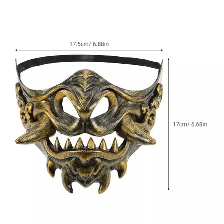 1pc japonês samurai máscara para homens máscara do diabo halloween carnaval festa traje adereços plástico demônio máscara festa de halloween vestir-se