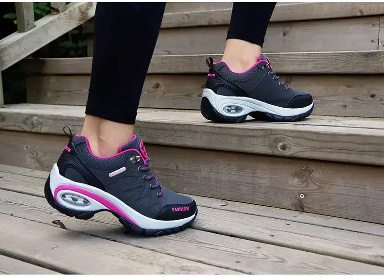 Mulheres sapatos esportivos plataforma tênis moda caminhadas ao ar livre antiderrapante sapatos casuais baixo superior tênis de corrida calçados femininos