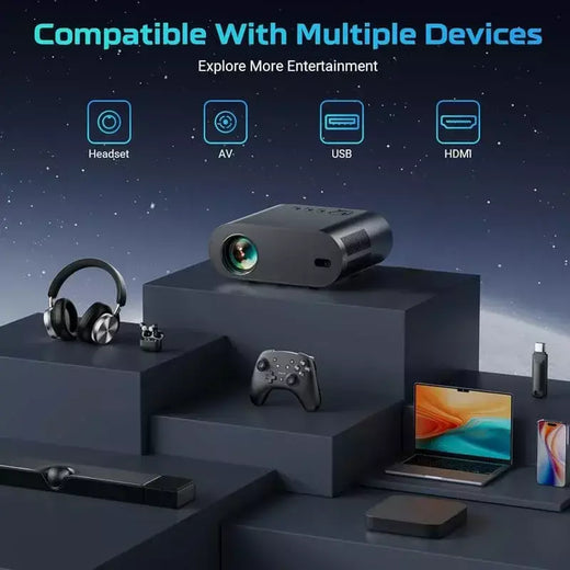 DITONG Projetor 4K Android com Dual WiFi 6 e Bluetooth Auto Keystone Auto Focus Home Theater HD Native 1080P projetor