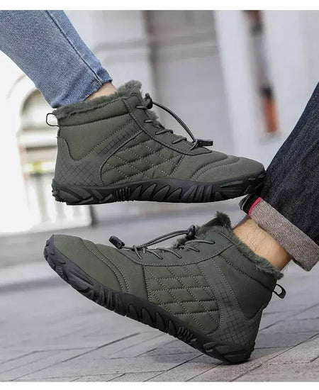 2024 novas botas de inverno para homens neve descalço mulheres ao ar livre antiderrapante pele quente tênis casuais plus size botas de tornozelo sapatos de caminhada