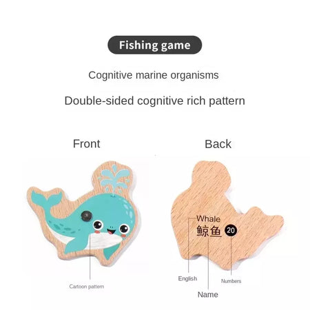 Montessori brinquedos de pesca para crianças, Desenhos animados, Vida marinha, Cognition Fish Games, Interativo pai-filho, Brinquedo educativo