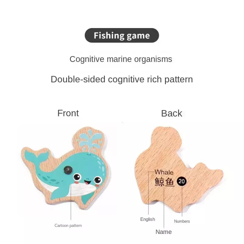 Montessori brinquedos de pesca para crianças, Desenhos animados, Vida marinha, Cognition Fish Games, Interativo pai-filho, Brinquedo educativo