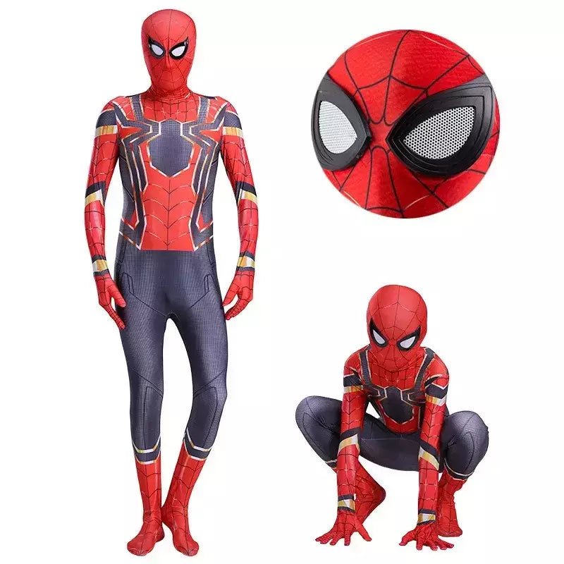 Crianças super-herói spiderman cosplay traje homem de ferro pantera negra zentai macacão bodysuit trajes de festa de halloween para meninos meninas
