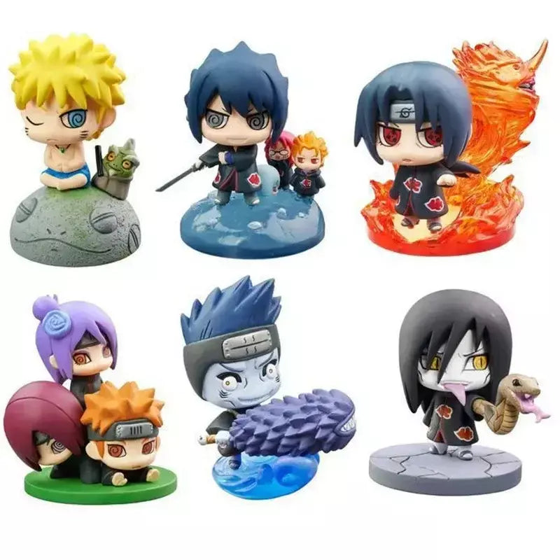 Narutos anime modelo estatueta kakashi itachi sasuke pop figura de ação estátua pvc brinquedo colecionável decoração boneca presentes feitos à mão