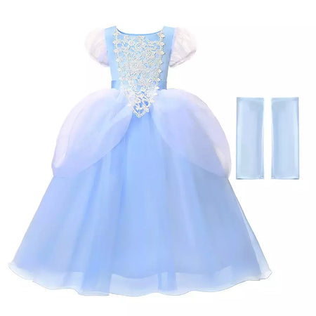 Crianças cosplay traje menina verão pageant lantejoulas fantasia crianças cinderela carnaval roupas princesa vestido de aniversário 3-10 ano