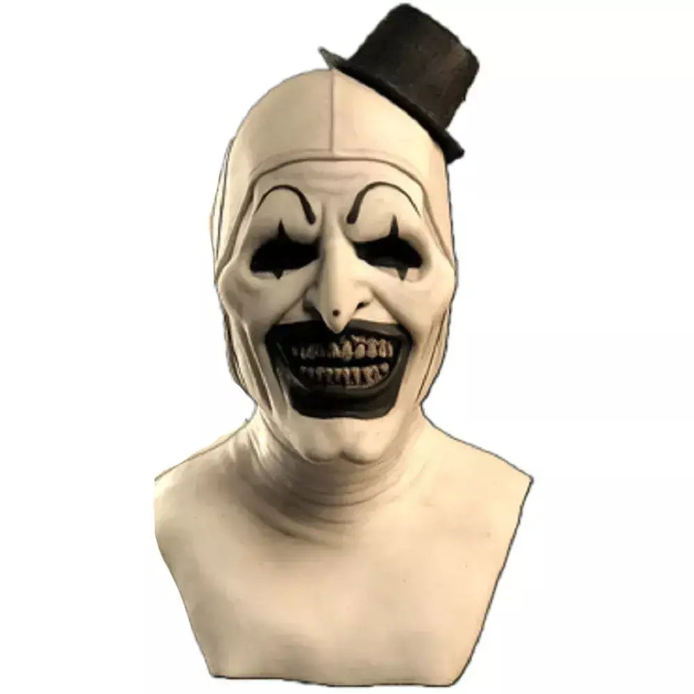 Horror Terrifier Palhaço Cosplay Máscara, Látex, Suave, Demônio, Mal, Coringa, Festa de Halloween, Fantasia, Adulto, Tamanho Único