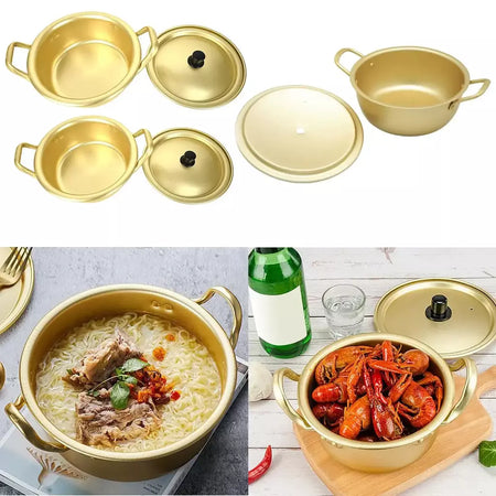 Panela De Alumínio Coreana Para Macarrão Ramen, Panela Paomian, Panela Amarela Espessada, Panela De Sopa De Alumínio, Panelas De Cozinha Douradas, Wok