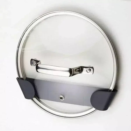 1/2/12 pçs pote tampa titular fixado na parede pendurado titular para pan pote capa rack de armazenamento de cozinha de plástico organizador de cozinha