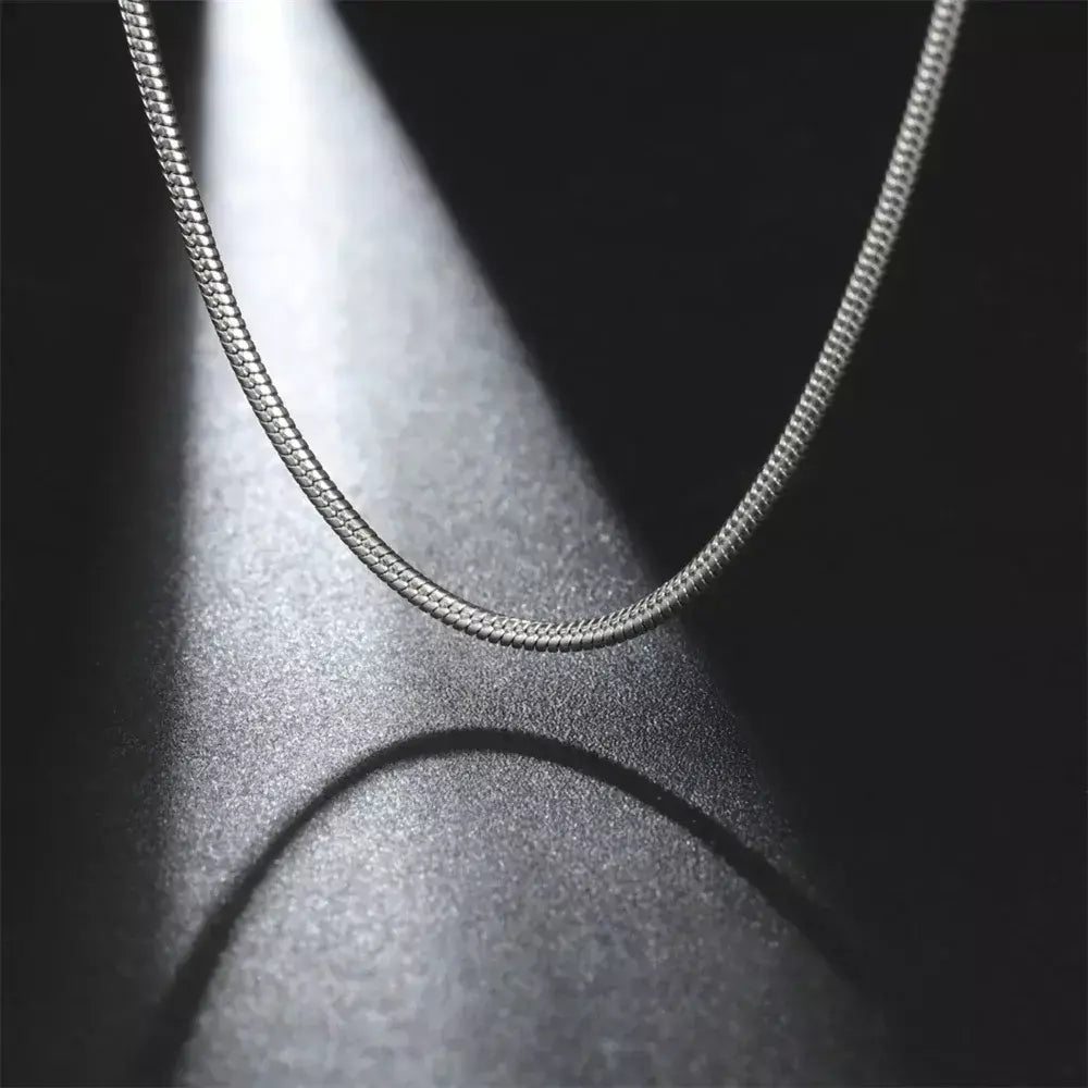 My Shape Rodada Cobra Cadeia Colar para Mulheres Homens Aço Inoxidável Link Cadeia 0.9mm 1.2mm 2mm Cadeia Gargantilha Moda Jóias Presentes