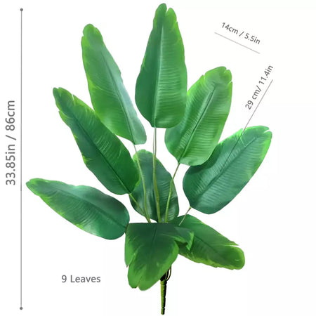 65-125cm/47.2in grande palmeira tropical falso banana planta folhas toque real strelitzia reginae planta de plástico para casa jardim