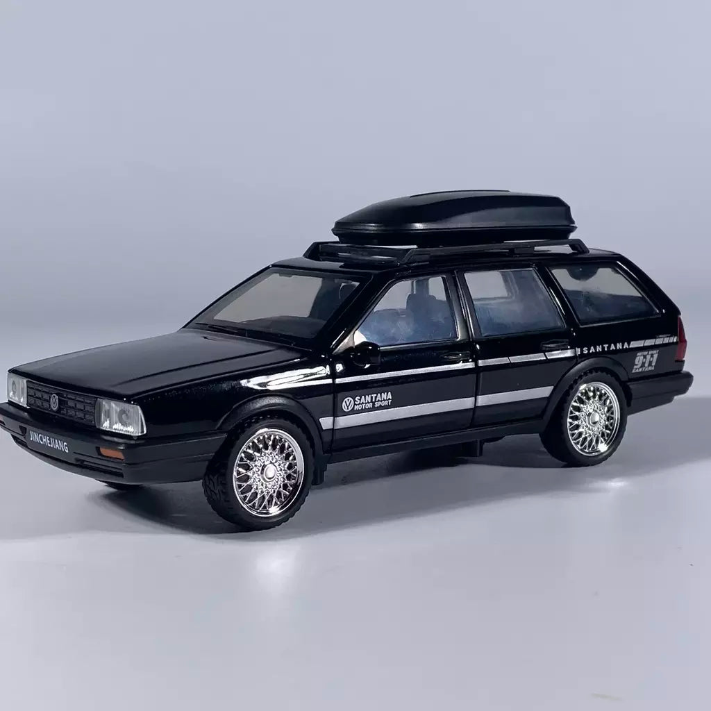 1:32 volkswagenwerk santana wagon liga de metal diecast modelo carro som & luz puxar para trás simulação clássica coleção hobby presente