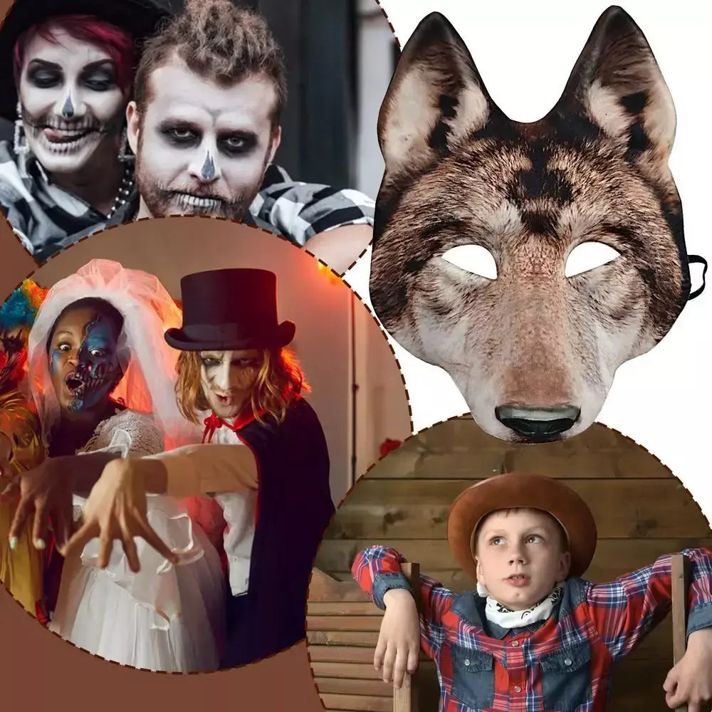 Halloween páscoa lobo máscara assustador animal moda máscara cosplay traje acessórios realista máscara de cabeça para adultos
