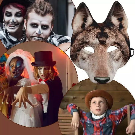 Halloween páscoa lobo máscara assustador animal moda máscara cosplay traje acessórios realista máscara de cabeça para adultos