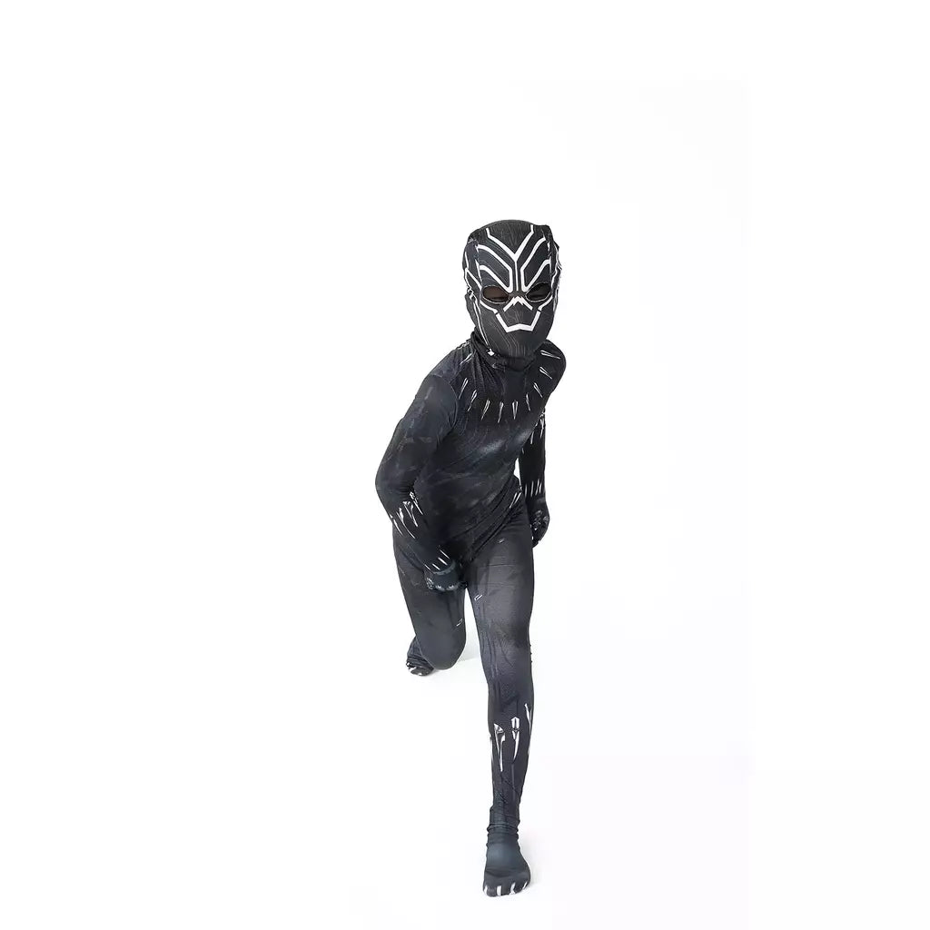 Anime super-herói preto crianças pantera dos homens meninos adultos macacões crianças pantera cosplay traje de halloween bodysuits vestir-se novo