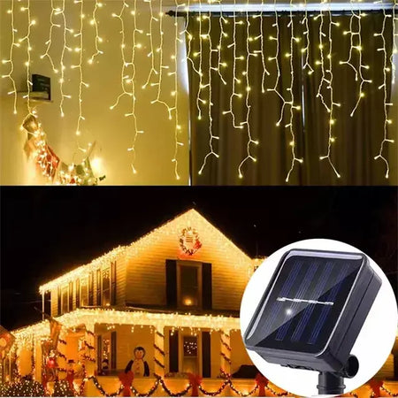 Led solar luz da corda ao ar livre jardim luzes de fadas led cintilação lâmpada à prova dwaterproof água para decoração festa natal 3.5m guirlandas jardim