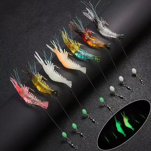 3pcs/7pcs iscas de camarão iscas de pesca isca de pesca artificial isca artificial ascesorios pesca