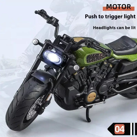 Simulação 1/12 davidson SPORTSTER-S motocicleta de liga off-road, ornamentos de modelo para crianças brinquedos para meninos presentes de feriado