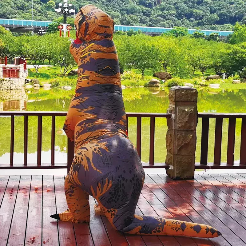 Adulto crianças trajes de dinossauro inflável terno vestido anime festa cosplay carnaval purim traje de halloween para homem mulher