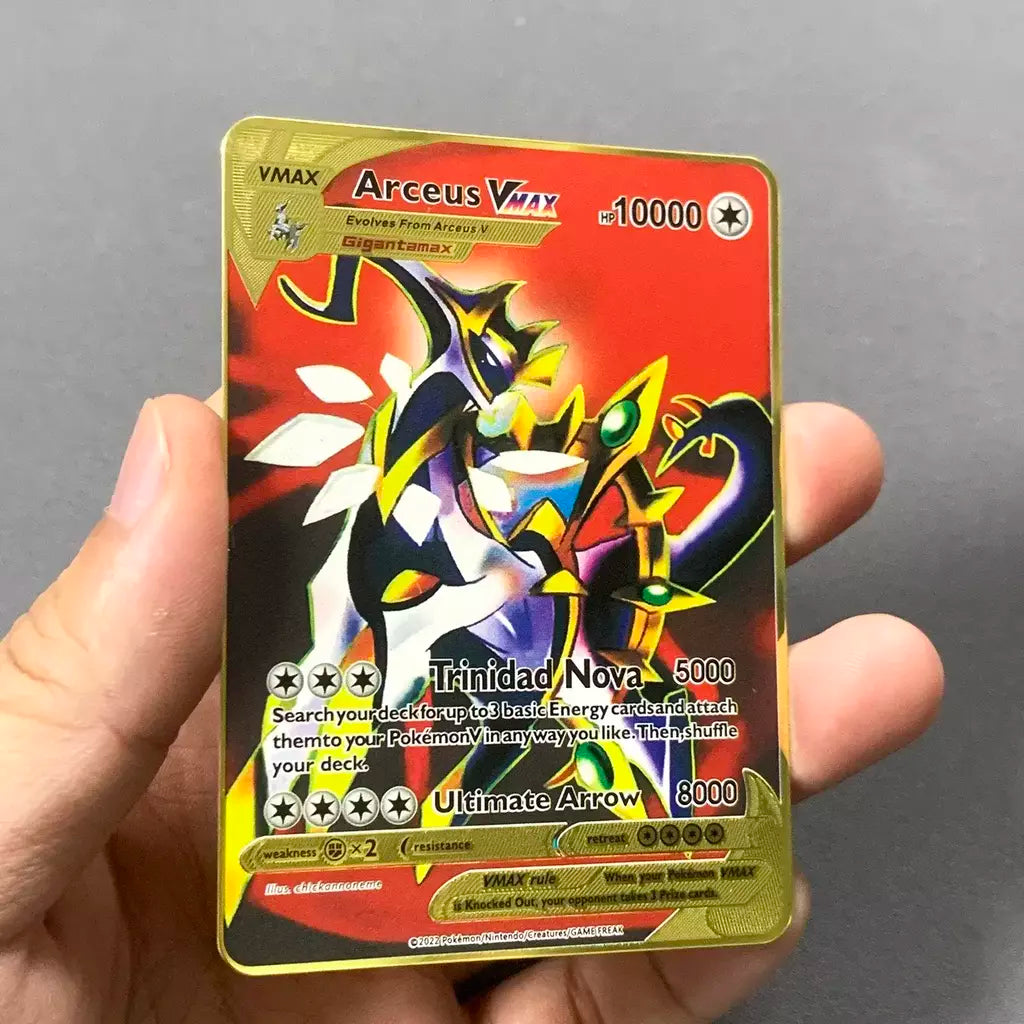 999999 Pontos hp pokemon cartão de metal charizard ouro metal super cartões inglês cartão mewtwo vmax mega anime jogo coleção presentes