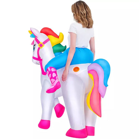 Vestuário colorido unicórnio animal trajes infláveis terno anime purim halloween carnaval festa cosplay traje para crianças adultas