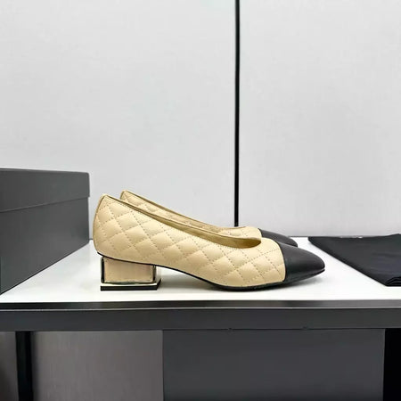 Sapatos de salto alto baixo de couro genuíno para mulheres, sapatos de noite casuais, moda feminina, alta qualidade