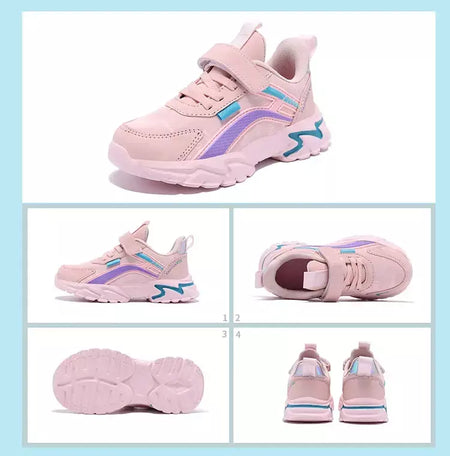 Crianças casuais rosa meninas sapatos de couro moda para 7-15y leve correndo jovens estudantes crianças esportes sapato da menina nbgaga