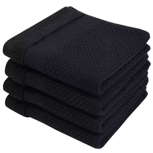 Homaxy-Super Absorvente Algodão Toalhas De Cozinha, Toalha De Microfibra Macia, Secagem Rápida, Lavar Pano De Limpeza, Doméstico, 4Pcs