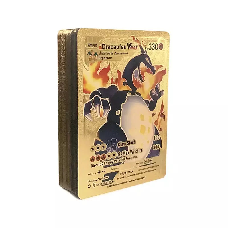 Pokemon arco-íris cartões ouro prata vmax gx cartão coleção batalha trainer cartão espanhol inglês francês criança brinquedos presentes de natal