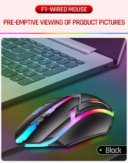 SKYLION F1 Wired 3 Teclas Mouse Iluminação Colorida Jogos e Escritório Para Microsoft Windows e Apple IOS System
