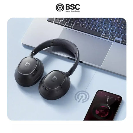 Baseus EH10 NC ANC Fones de ouvido sem fio 45dB Fones de ouvido híbridos adaptativos com cancelamento de ruído Hi-Res LDAC Fone de ouvido Bluetooth 6.0 80 horas