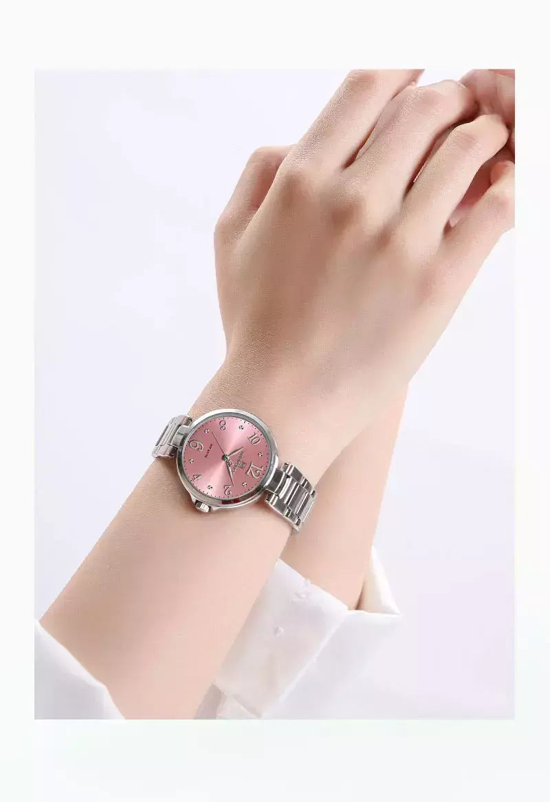 Naviforce relógio de pulso feminino, pulseira de aço inoxidável, impermeável, quartzo, romântico, marca superior, 2023