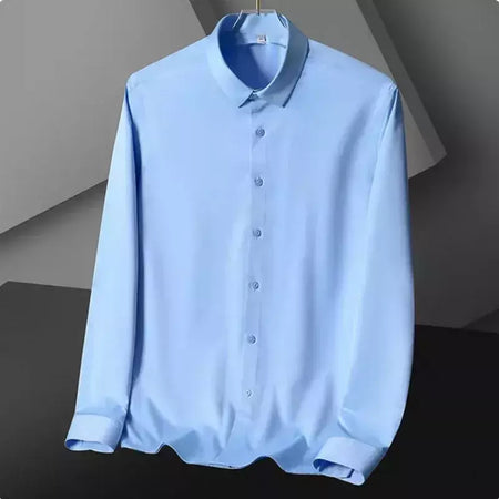Camisa de manga comprida masculina, fato casual profissional, camisa branca, resistente a rugas sem ferro, vestido de negócios, high end, S-5XL