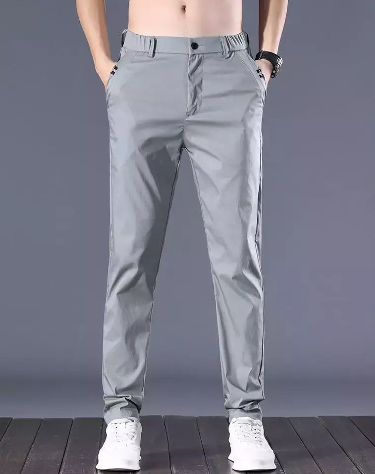 Calça reta masculina de alfaiataria social, calça masculina de algodão, para cima fina e casual, calça empresarial chinesa, clássica, para cima, verão