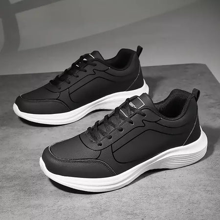 Novos homens tênis de corrida inverno quente masculino tênis antiderrapante respirável sapatos de caminhada rendas até sapatos casuais macios leves
