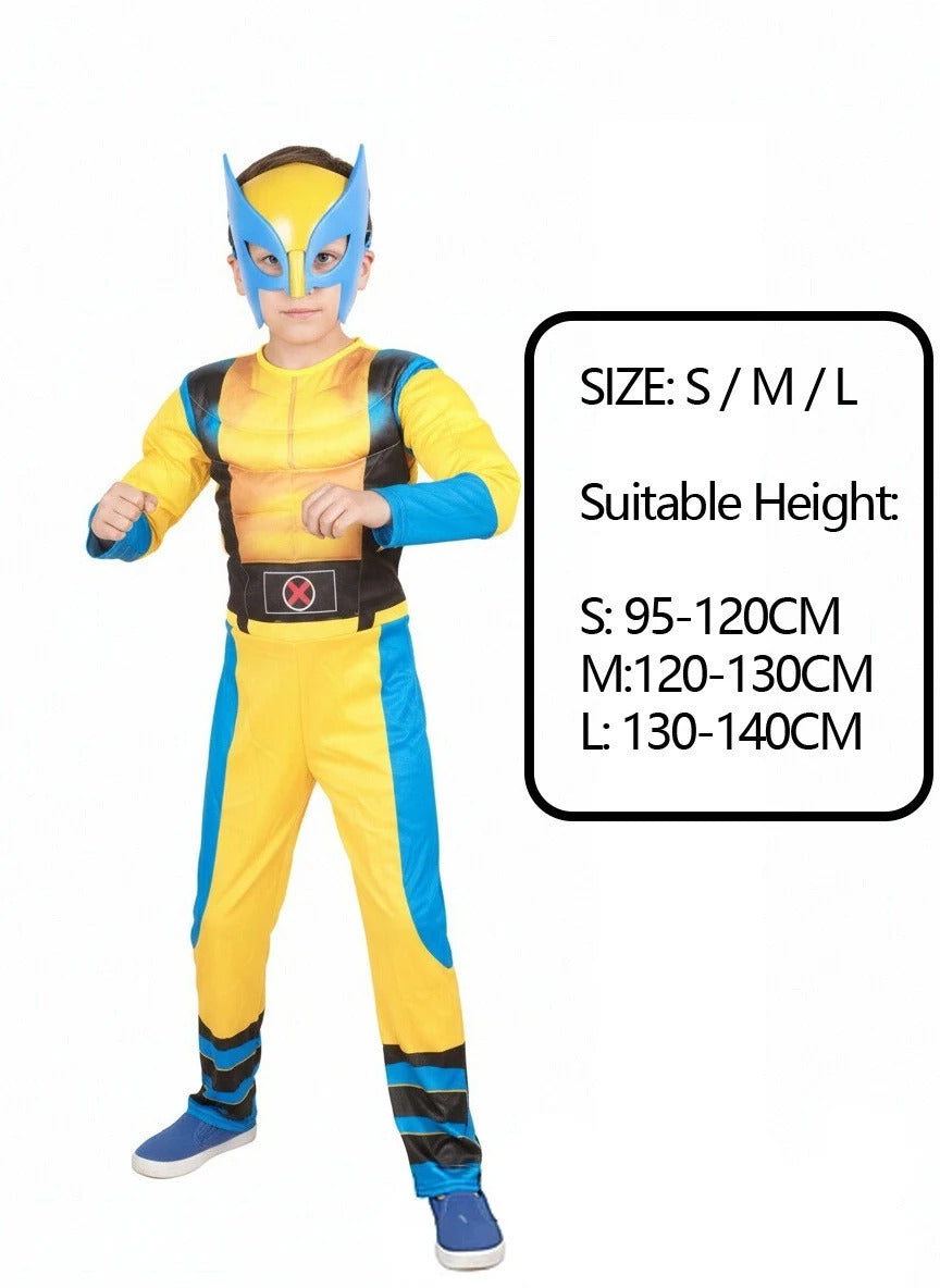 Conjunto de fantasia de super-herói wolverin para halloween, leve e confortável, dramatização, cosplay, festa, performance, diversão, criativa, meninos