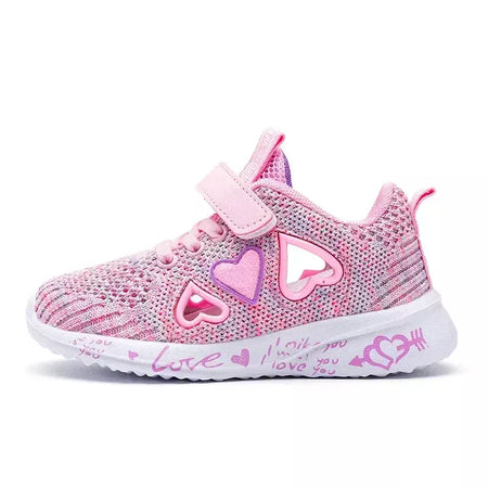 Meninas sapatos casuais luz malha tênis crianças verão primavera outono tenis bonito esporte dos desenhos animados feminino correndo meia calçado