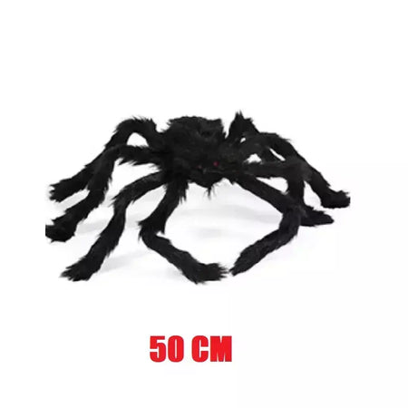 Halloween grande aranha de pelúcia horror decoração de halloween festa prop ao ar livre aranha gigante decoração 30-200cm câmara brincadeira aranha preta