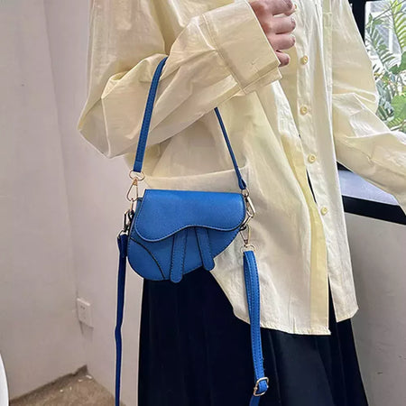 Sacos portáteis do mensageiro do ombro único para mulheres, bolsa crossbody de couro, bolsa simples, bolsas sela