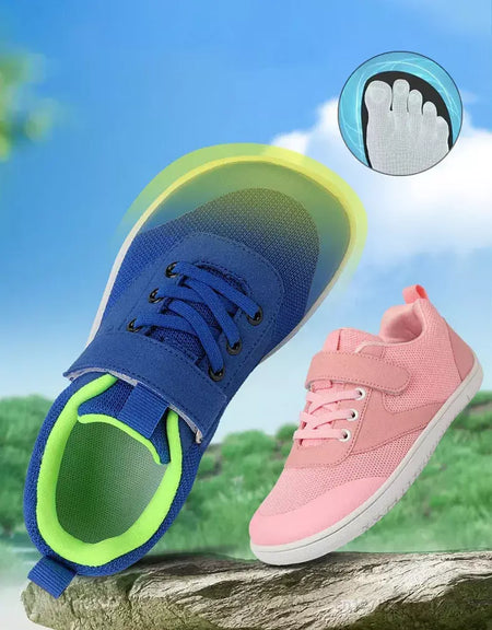 Novos meninos meninas tênis crianças largas sapatos descalços naturalmente spracam sapatos da criança pequena grande criança