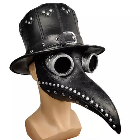 Halloween preto borracha praga médico máscara nariz longo pássaro beek steampunk gás látex máscara facial cosplay prop para crianças e adultos