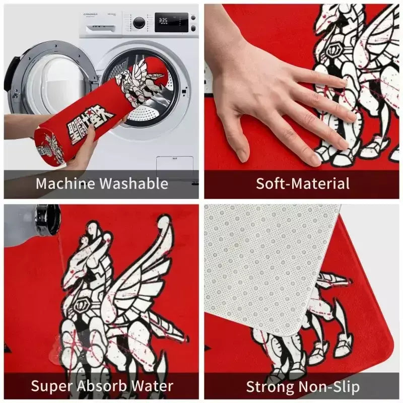 Personalizado cavaleiros do zodíaco saint seiya pegasus fantasia capacho tapete antiderrapante banheiro cozinha garagem tapete 40*60cm