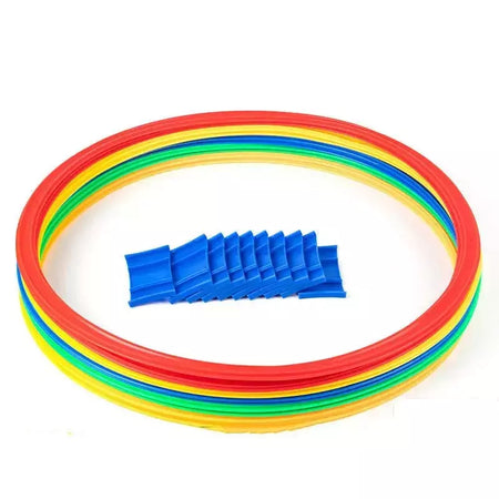 Brinquedos esportivos engraçados para treinamento físico infantil, treliça jump ring set, jogo ao ar livre, 10 aros, 10 conectores para brincar no parque, meninos e meninas, novo