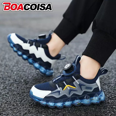 Crianças sapatos esportivos meninos moda correndo lazer malha confortável ao ar livre crianças sapatos casuais tênis leves tênis